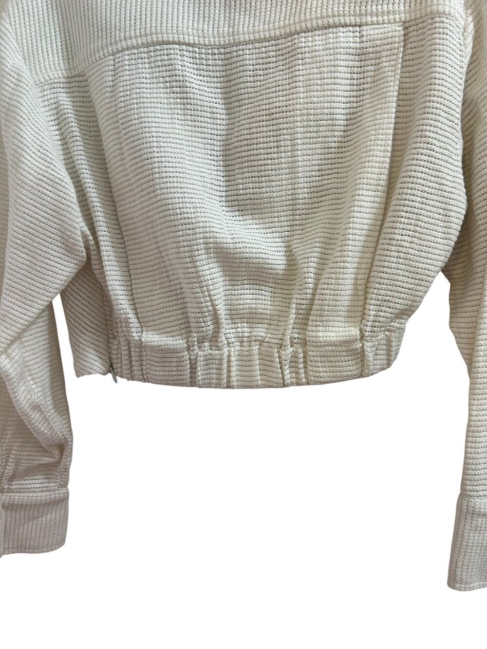 Zara White Waffle Knit Twist Front Crop Top Size Medium - Picture 5 of 11